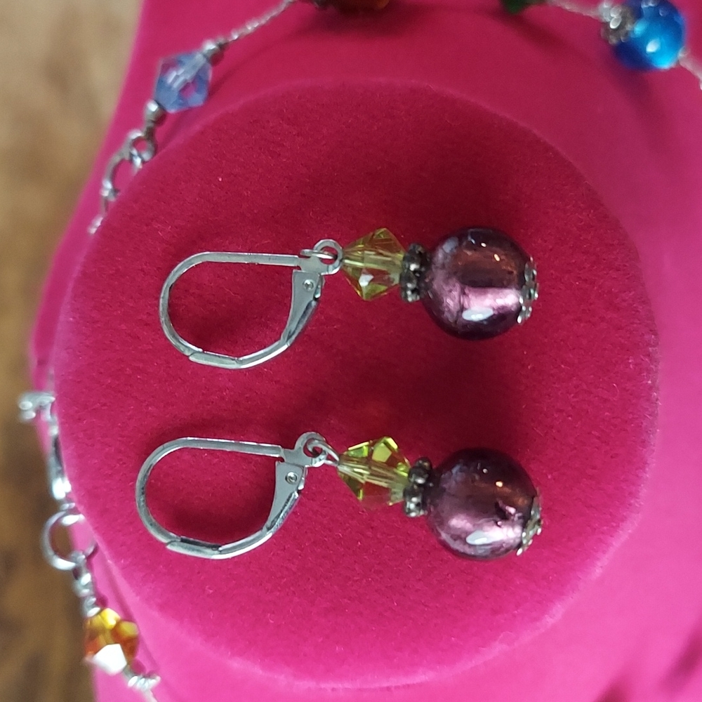 Premier Designs Beaded necklace and earring set - Picture 2 of 3